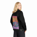 homeiswherethetentacleis patch on female og denim jacket in raven