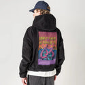 homeiswherethetentacleis patch on male retro cord hoodie in onyx