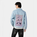 homesick patch on male og denim jacket in oceanside