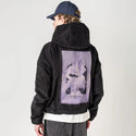 homesick patch on male retro cord hoodie in onyx