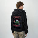 hoppyholidays patch on male essential zip hoodie in after hours
