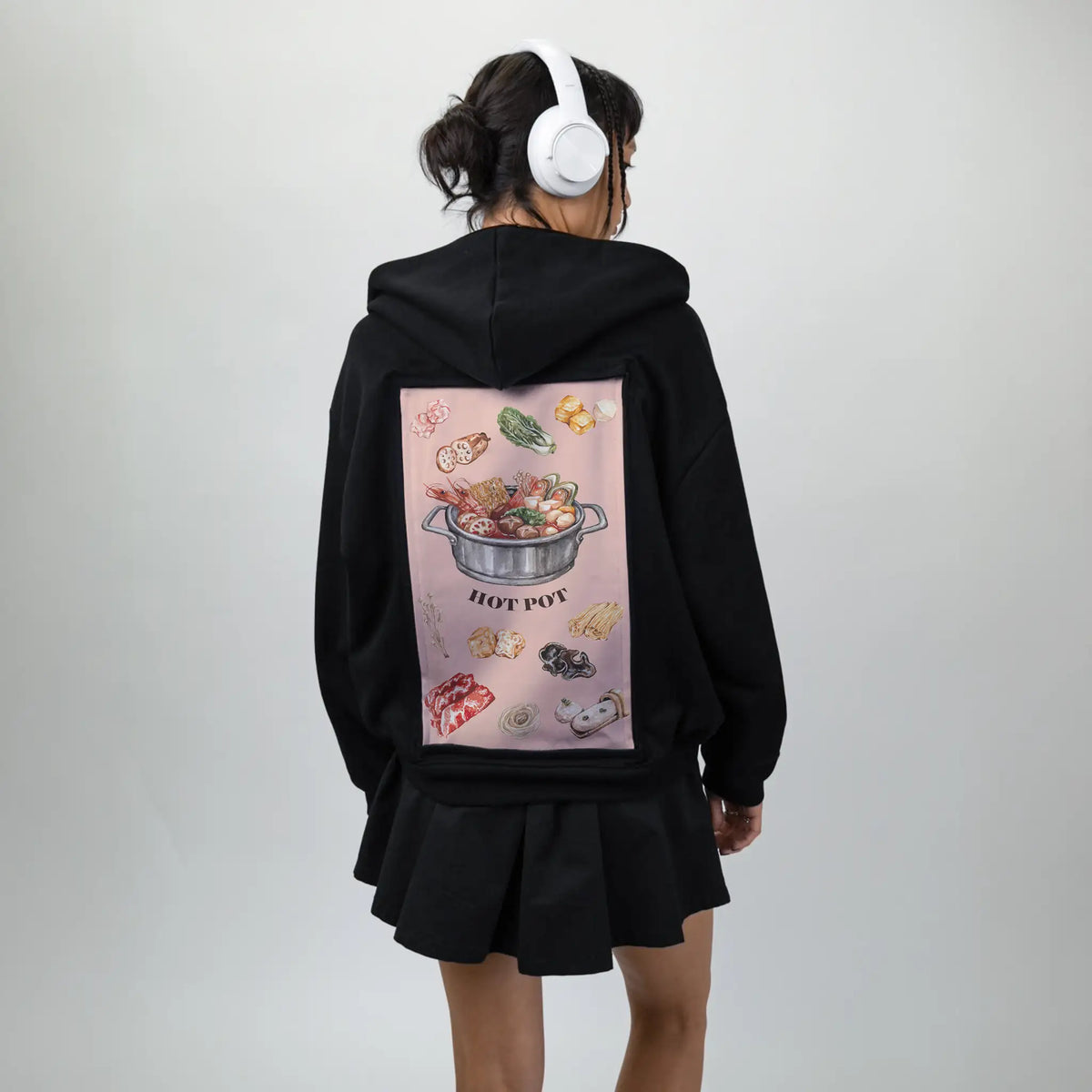 hotpot patch on female essential zip hoodie in after hours