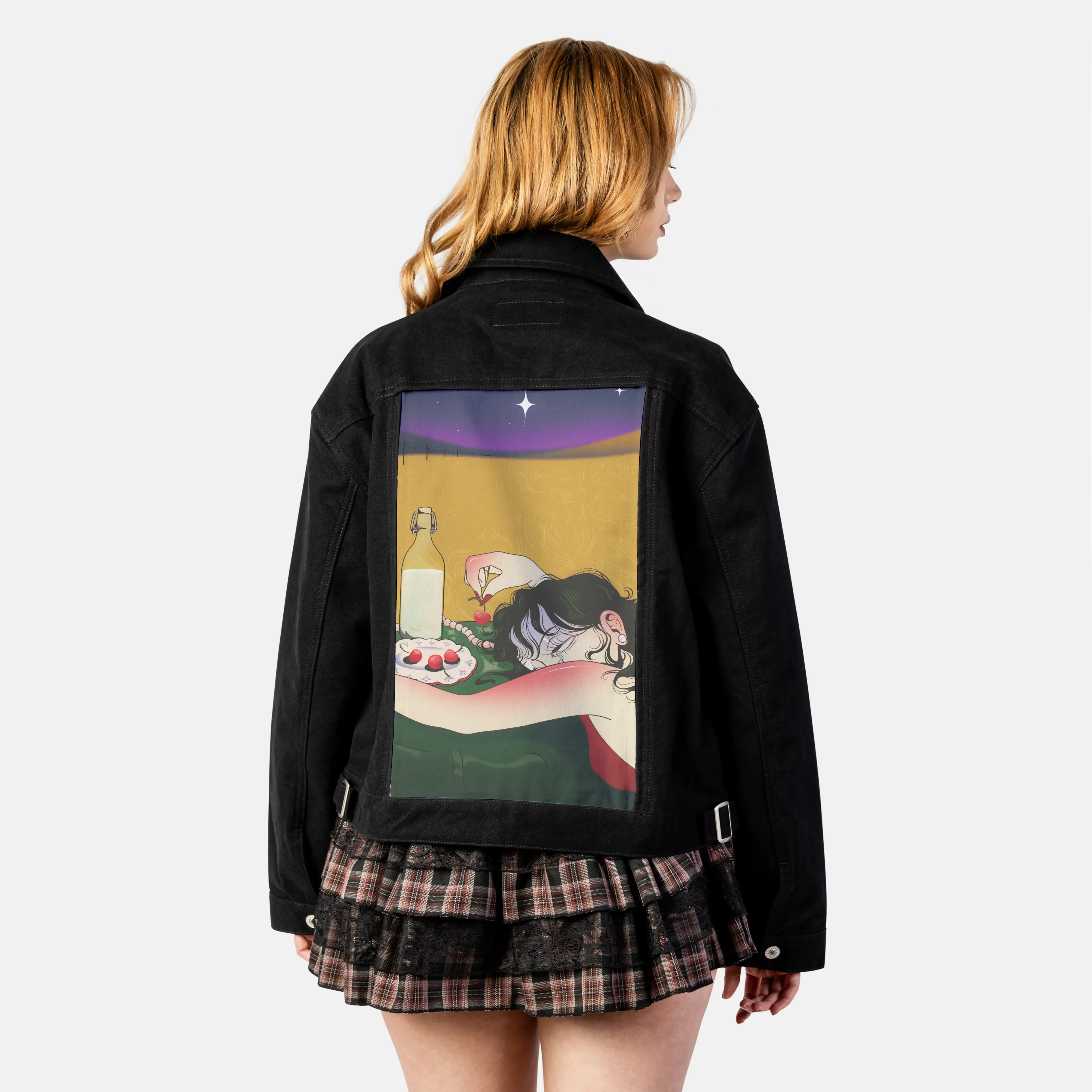 hungover patch on female atelier canvas jacket in nightfall