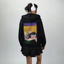 hungover patch on female essential zip hoodie in after hours