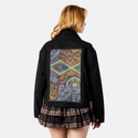 hypertapestry patch on female atelier canvas jacket in nightfall