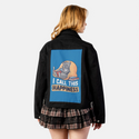 icallthishappiness patch on female atelier canvas jacket in nightfall