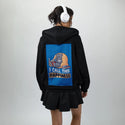 icallthishappiness patch on female essential zip hoodie in after hours