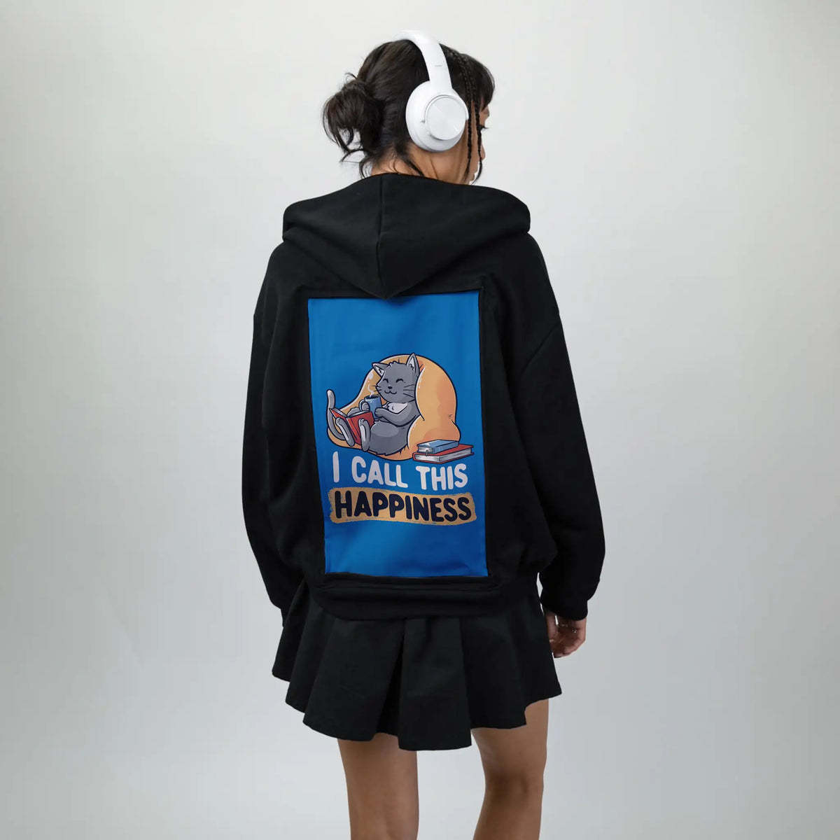 icallthishappiness patch on female essential zip hoodie in after hours