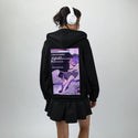 ihatetoseeyoucry patch on female essential zip hoodie in after hours
