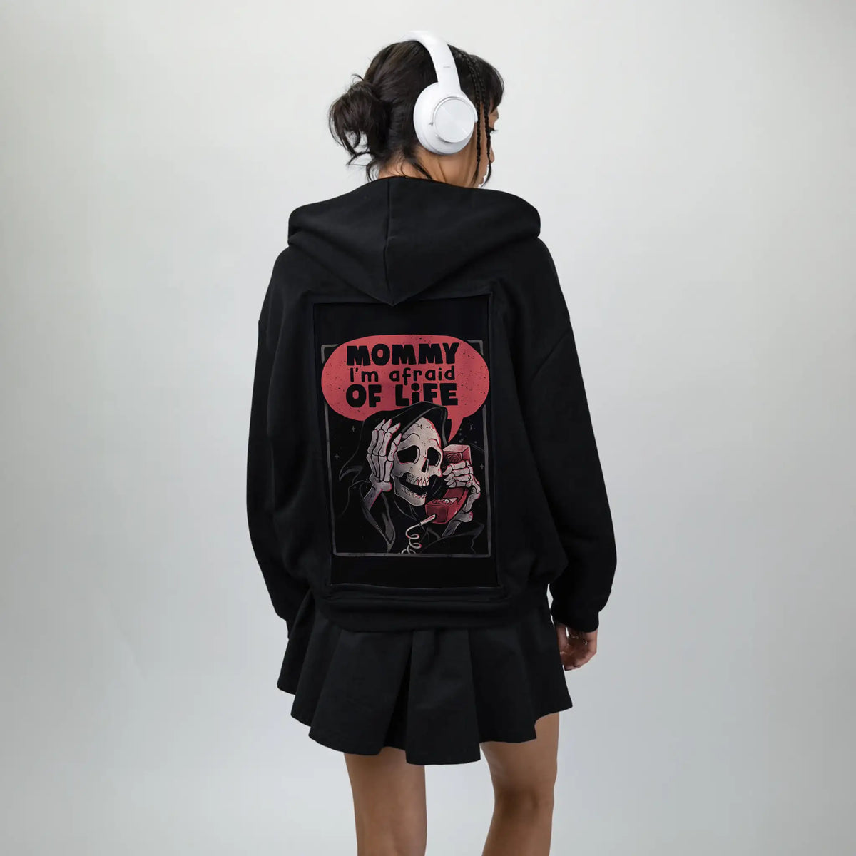 imafraidoflife patch on female essential zip hoodie in after hours