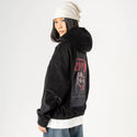 imafraidoflife patch on female retro cord hoodie in onyx