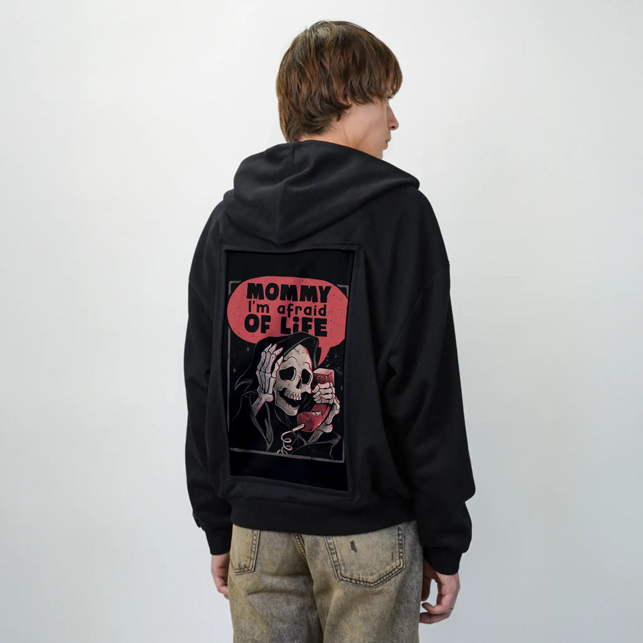 imafraidoflife patch on male essential zip hoodie in after hours