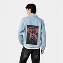 imafraidoflife patch on male og denim jacket in oceanside