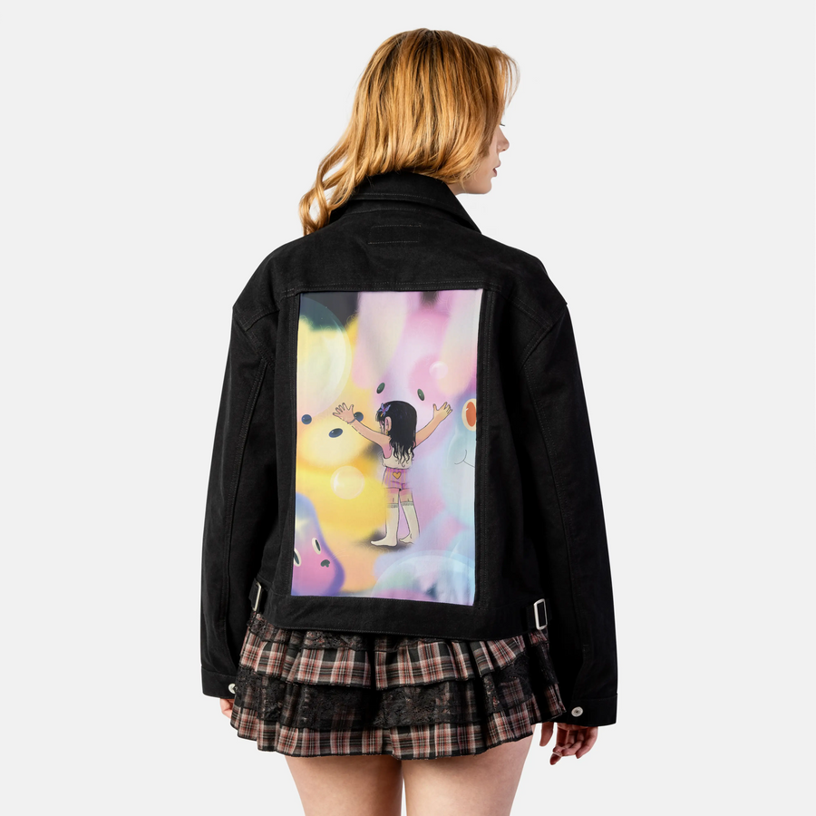 imaginaryfriends patch on female atelier canvas jacket in nightfall