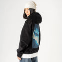 imaginaryworld patch on female retro cord hoodie in onyx