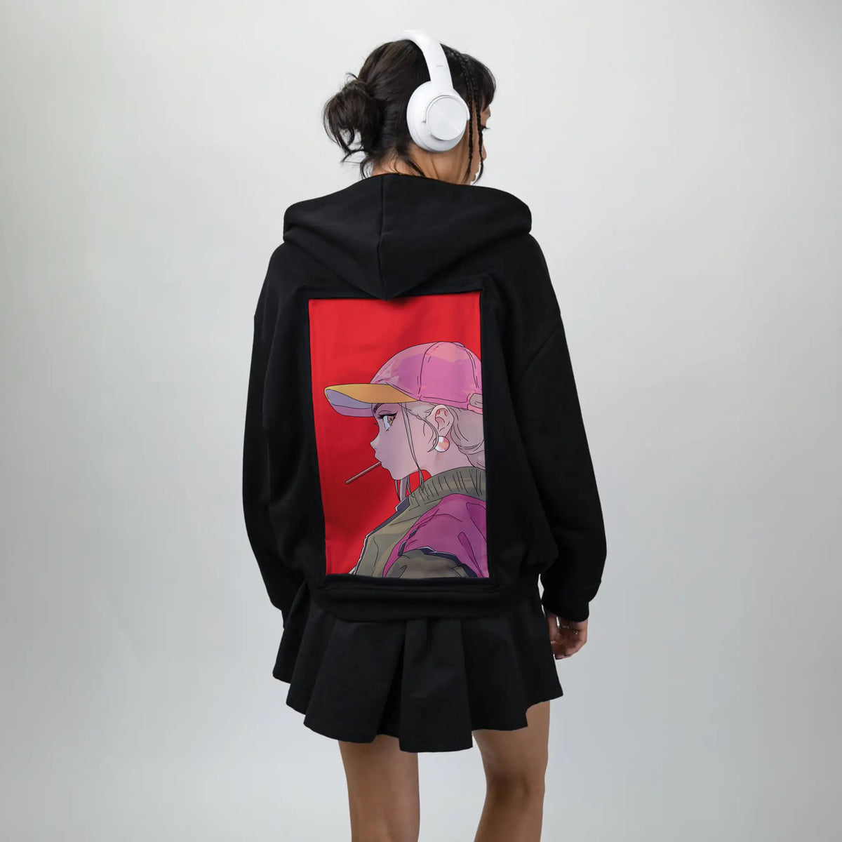 indieview patch on female essential zip hoodie in after hours