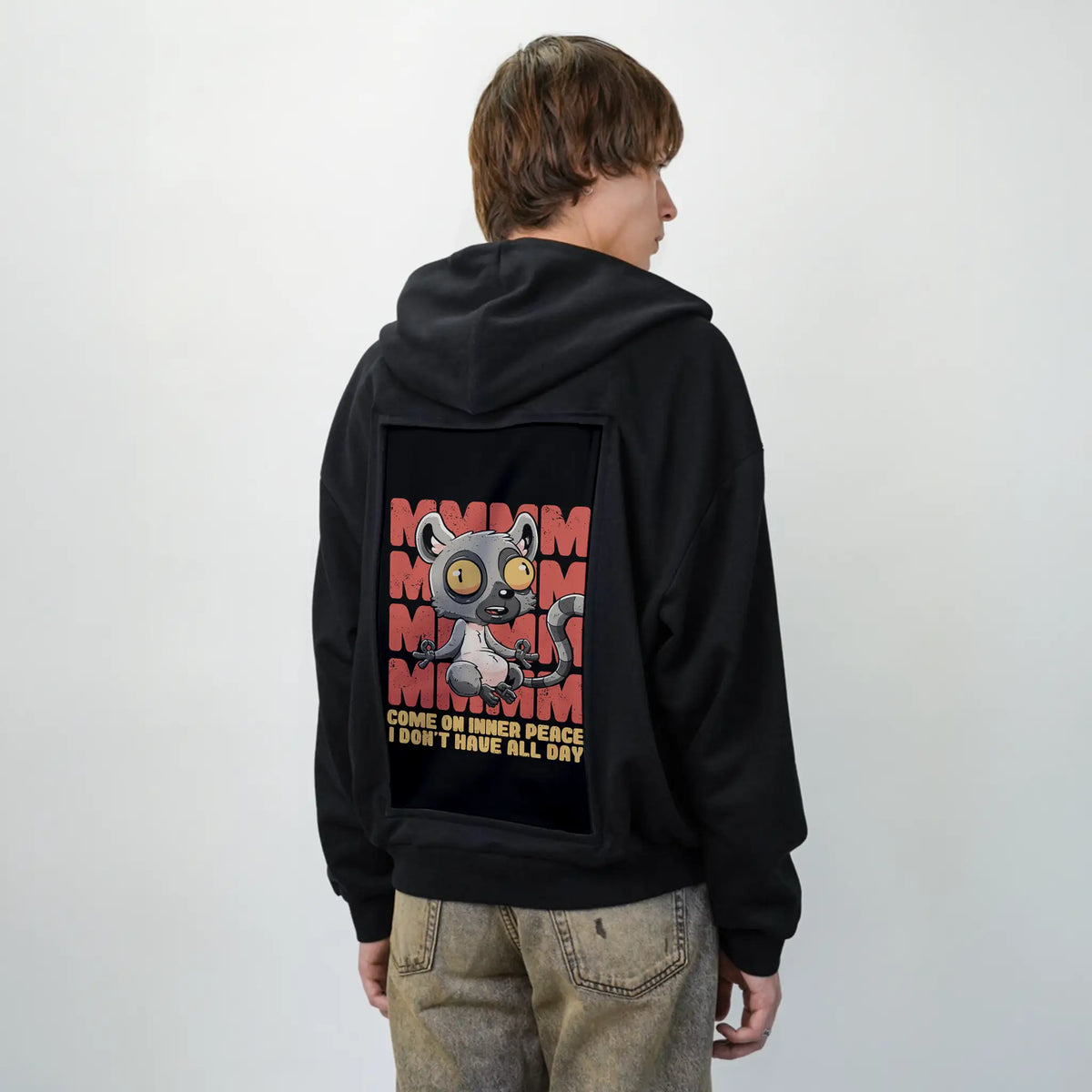 innerpeaceday patch on male essential zip hoodie in after hours