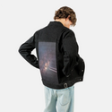 intergalacticii patch on male og denim jacket in raven