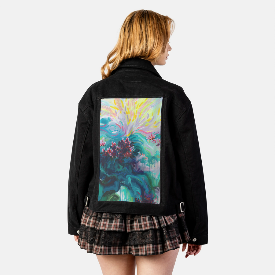 inthedeep patch on female atelier canvas jacket in nightfall