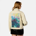 inthedeep patch on female atelier canvas jacket in tan