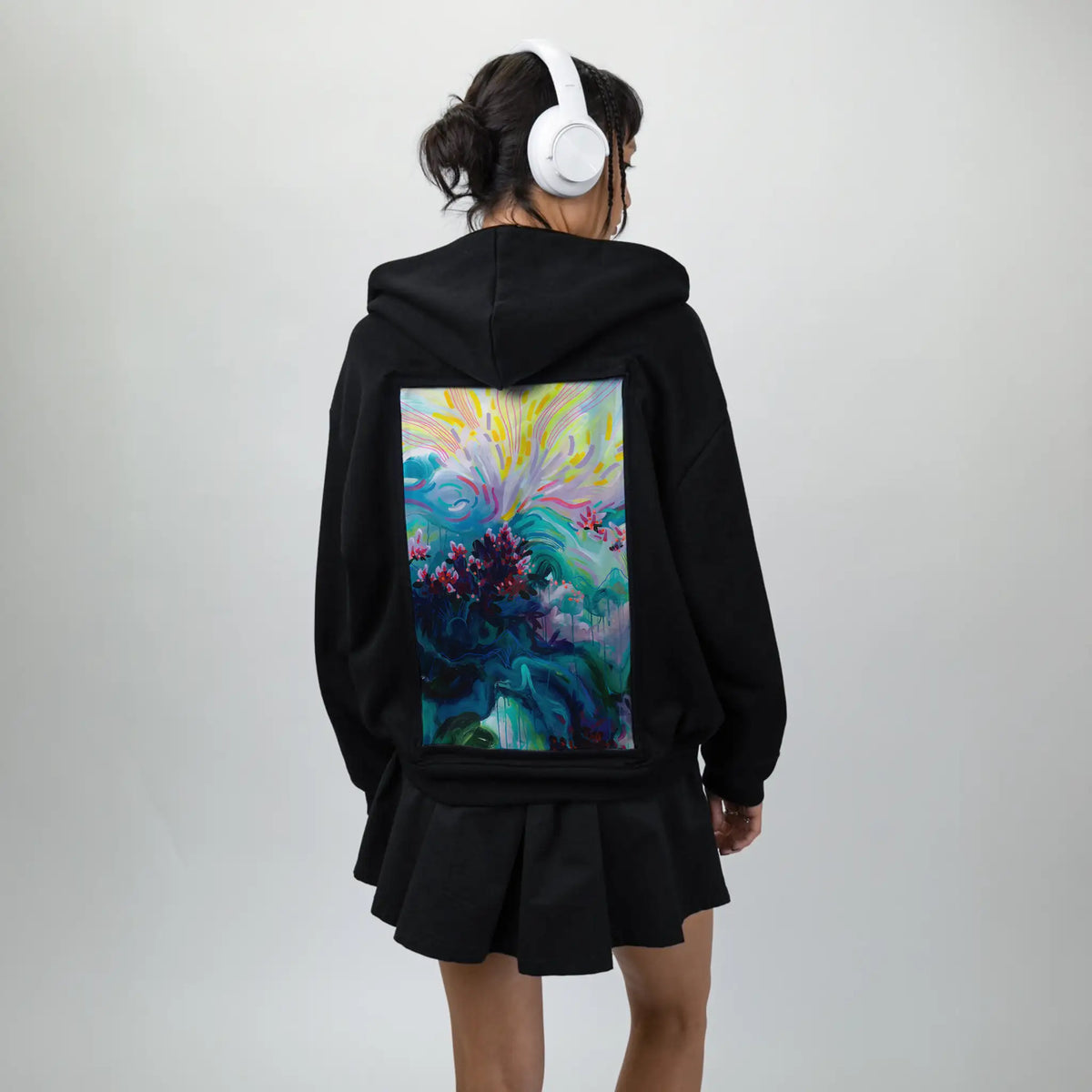 inthedeep patch on female essential zip hoodie in after hours