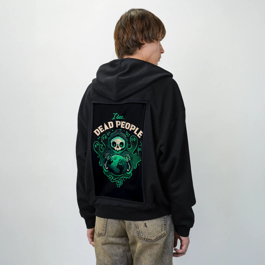 iseedeadpeople patch on male essential zip hoodie in after hours