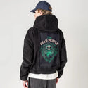 iseedeadpeople patch on male retro cord hoodie in onyx