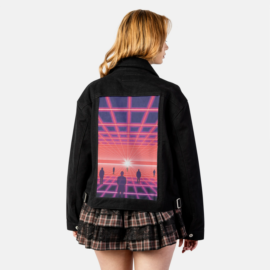itsnogame patch on female atelier canvas jacket in nightfall