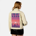 itsnogame patch on female atelier canvas jacket in tan