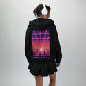itsnogame patch on female essential zip hoodie in after hours