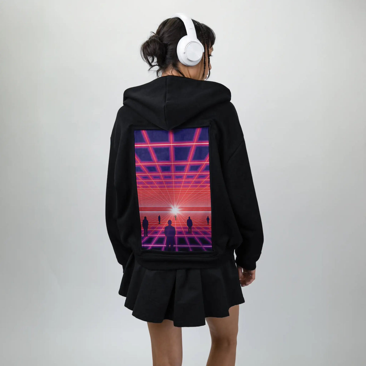 itsnogame patch on female essential zip hoodie in after hours