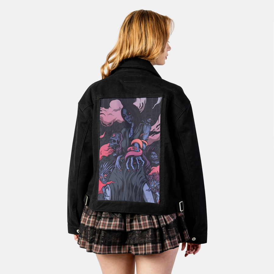 izanami patch on female atelier canvas jacket in nightfall