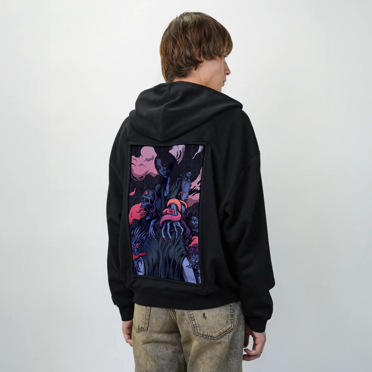 izanami patch on male essential zip hoodie in after hours