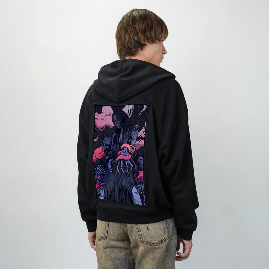 izanami patch on male essential zip hoodie in after hours