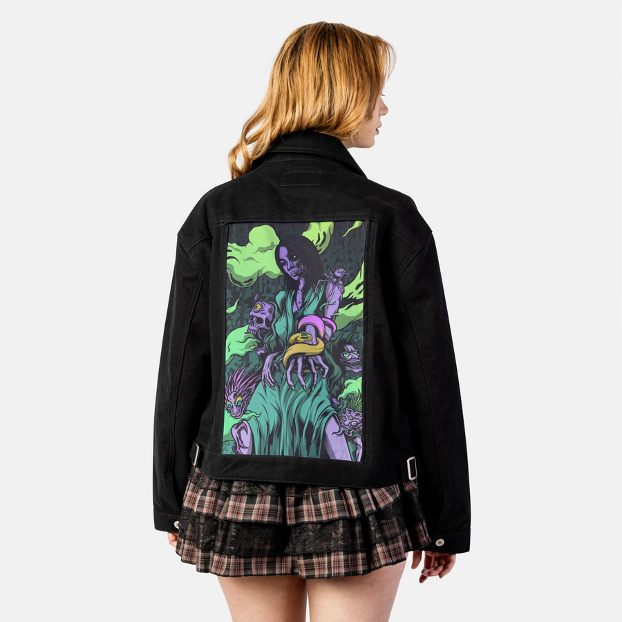 izanamilime patch on female atelier canvas jacket in nightfall