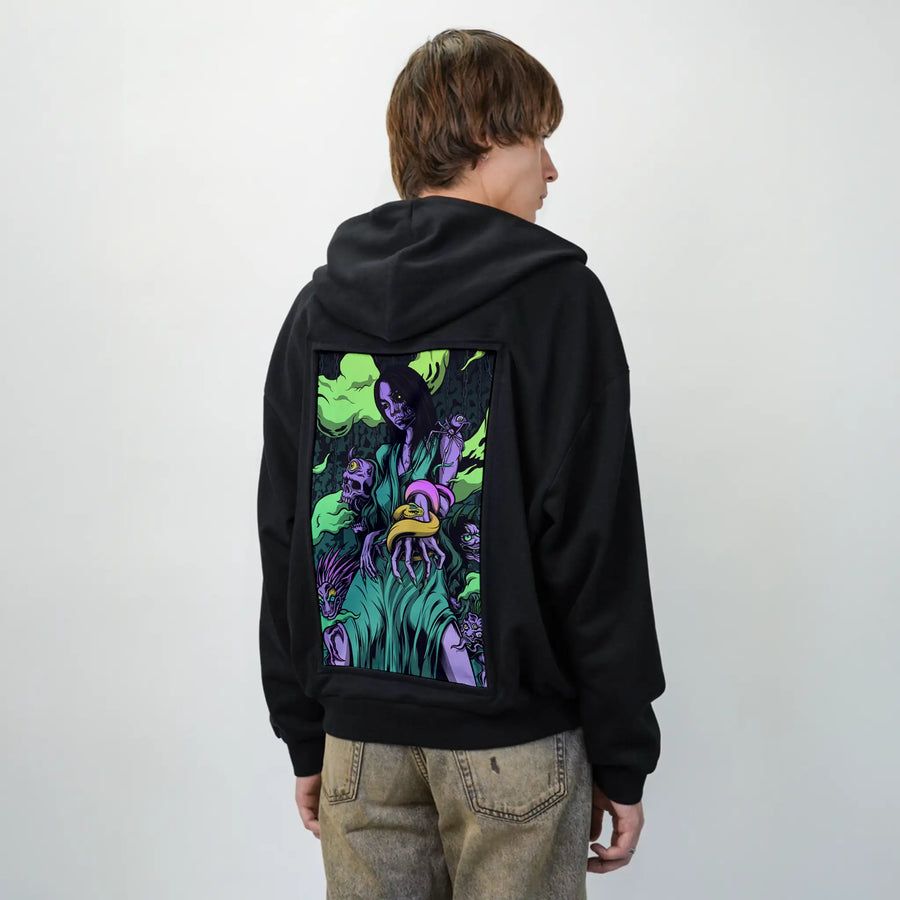 izanamilime patch on male essential zip hoodie in after hours