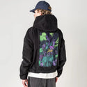 izanamilime patch on male retro cord hoodie in onyx