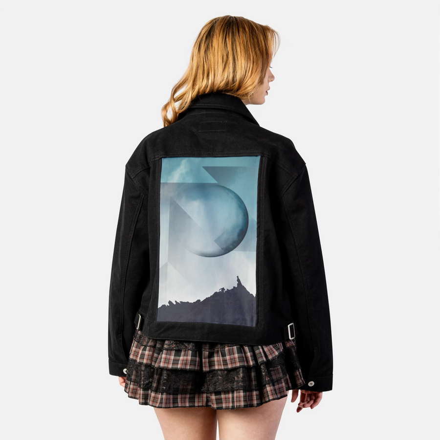 jaggedpeaks patch on female atelier canvas jacket in nightfall