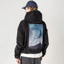 jaggedpeaks patch on male retro cord hoodie in onyx