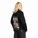 jesussaveseverything patch on female og denim jacket in raven