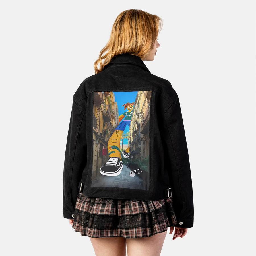 jumboskater patch on female atelier canvas jacket in nightfall
