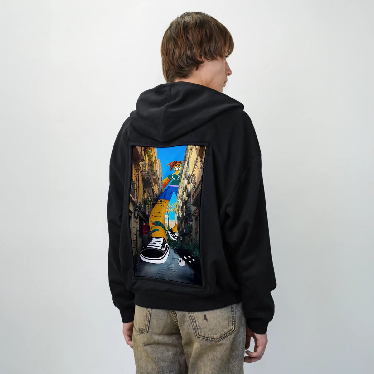 jumboskater patch on male essential zip hoodie in after hours