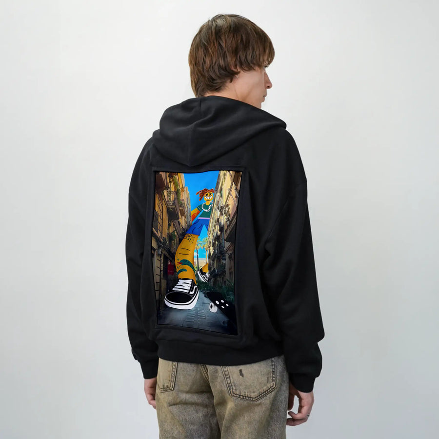 jumboskater patch on male essential zip hoodie in after hours