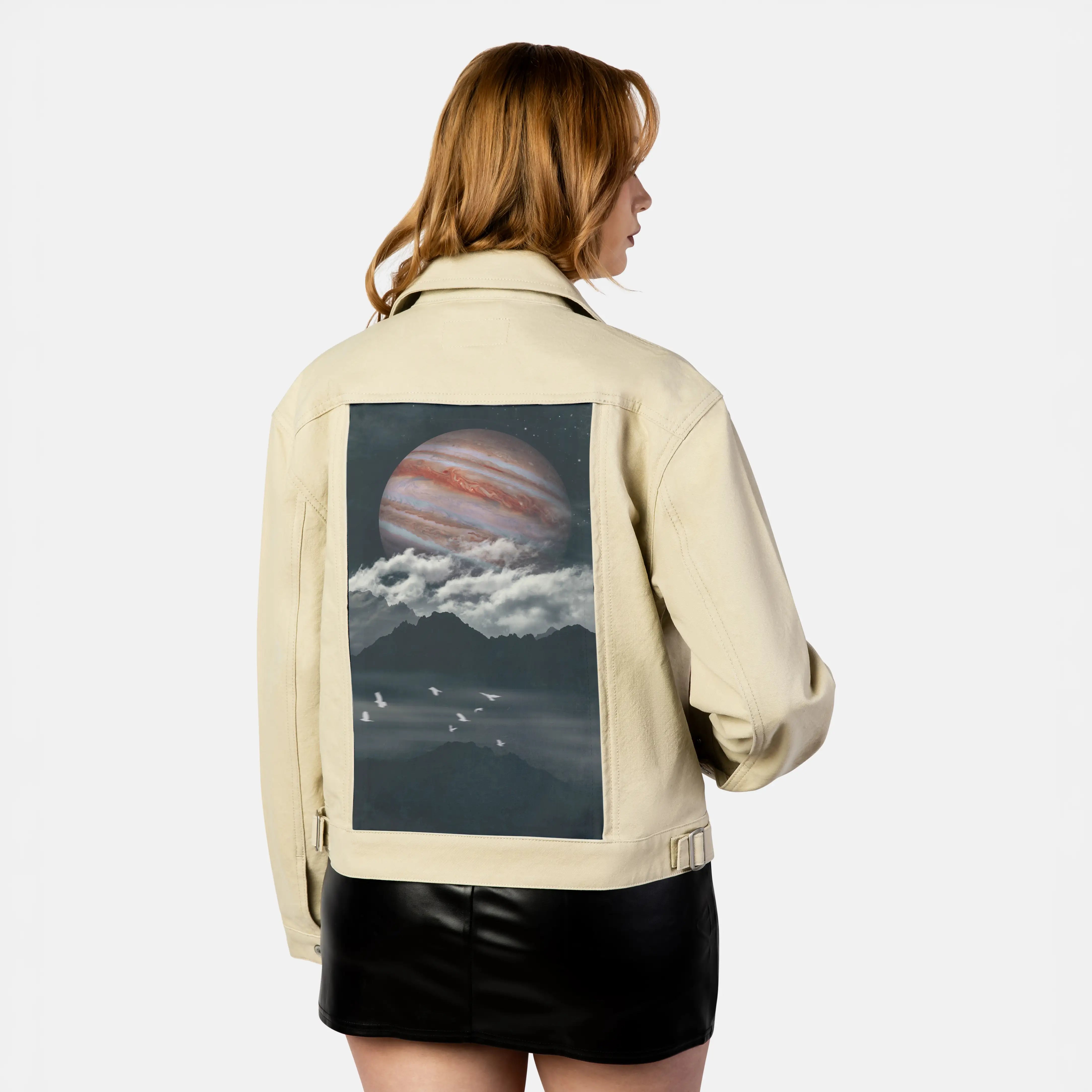 jupiterabove patch on female atelier canvas jacket in tan