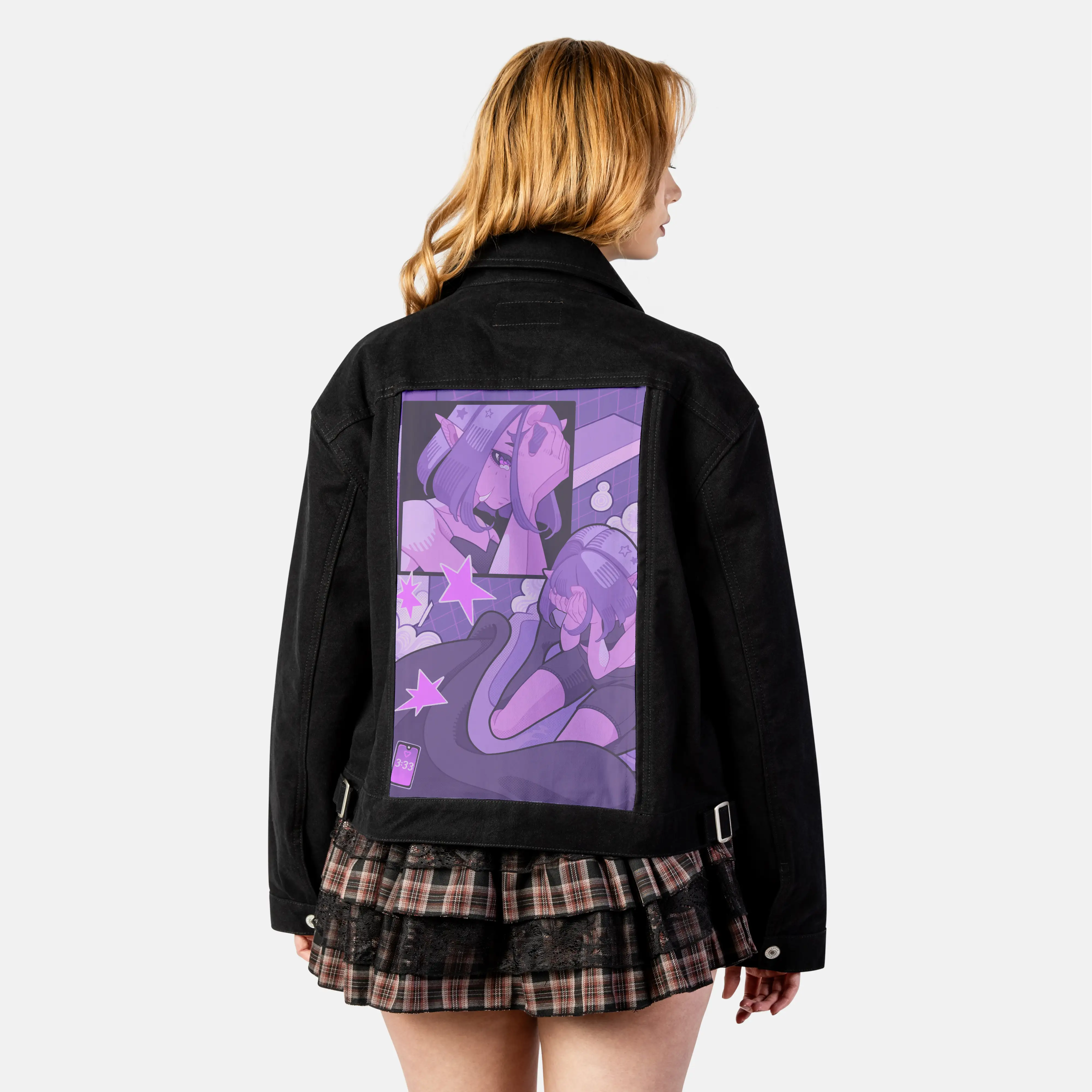 justadream patch on female atelier canvas jacket in nightfall