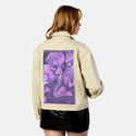 justadream patch on female atelier canvas jacket in tan