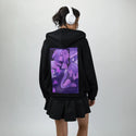 justadream patch on female essential zip hoodie in after hours