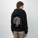justice patch on male essential zip hoodie in after hours