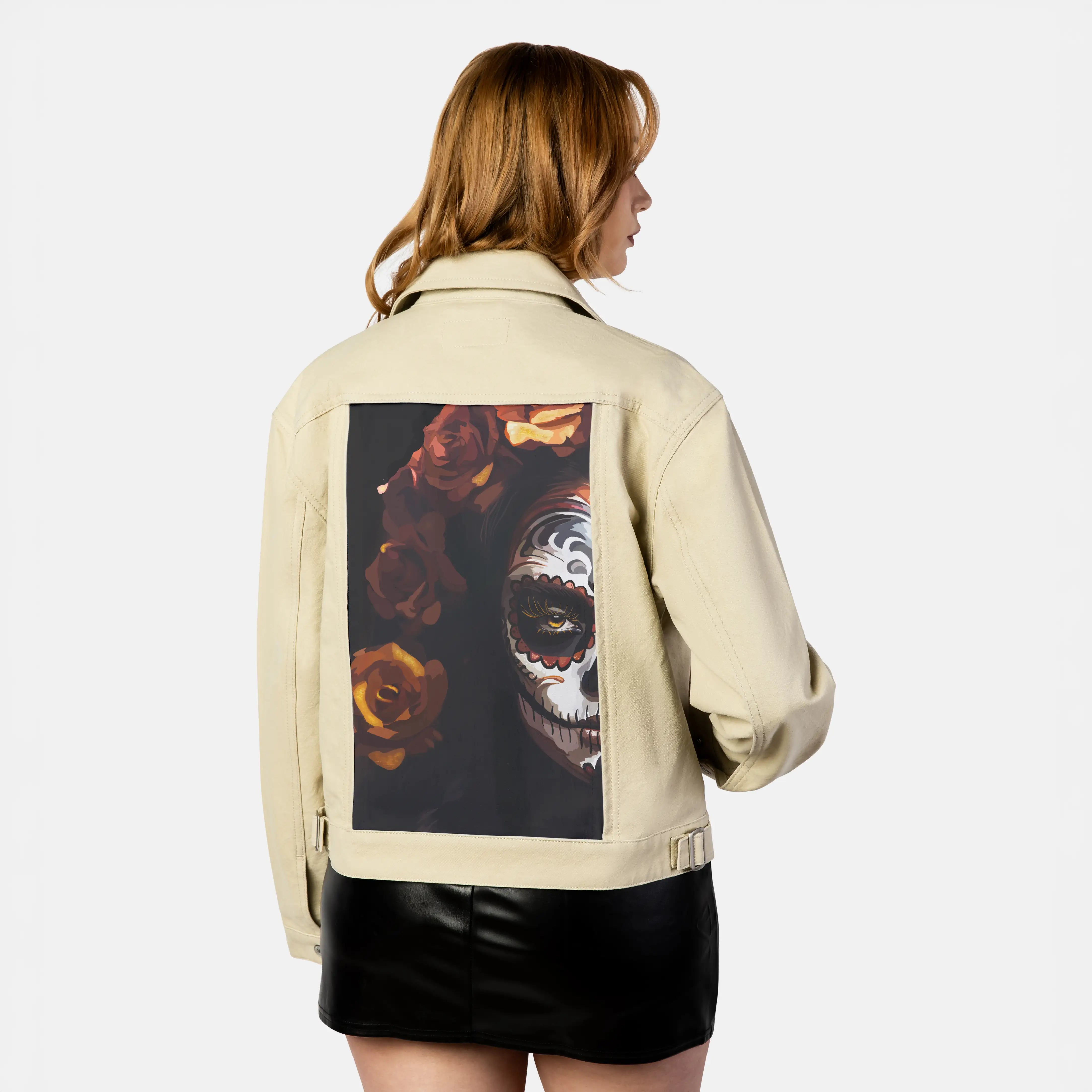 karlota patch on female atelier canvas jacket in tan