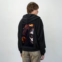 karlota patch on male essential zip hoodie in after hours
